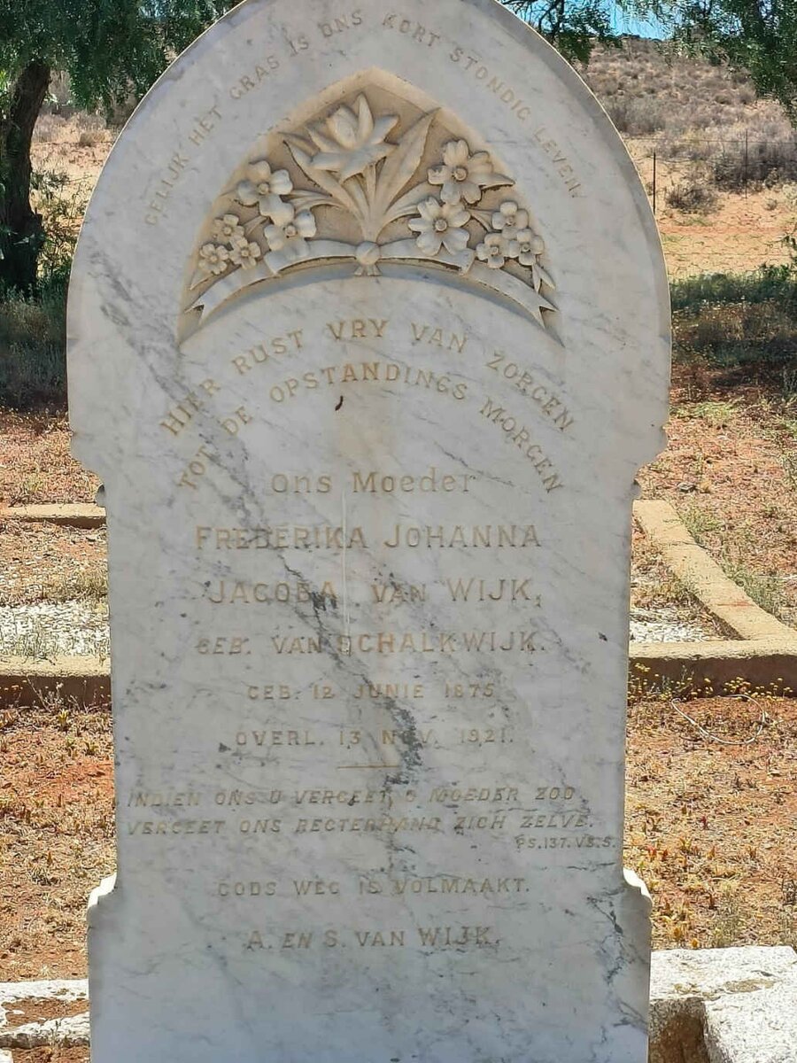 WIJK Frederika Johanna Jacoba, van nee VAN SCHALKWIJK 1875-1921