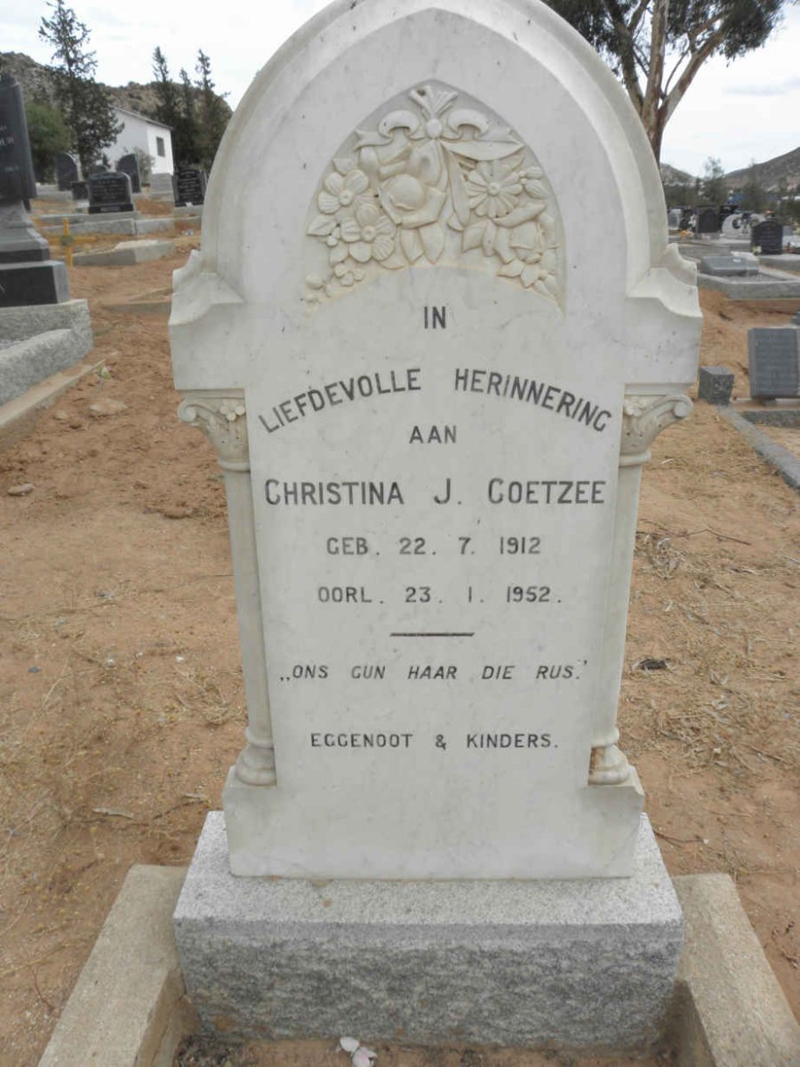 COETZEE Christina J. 1912-1952