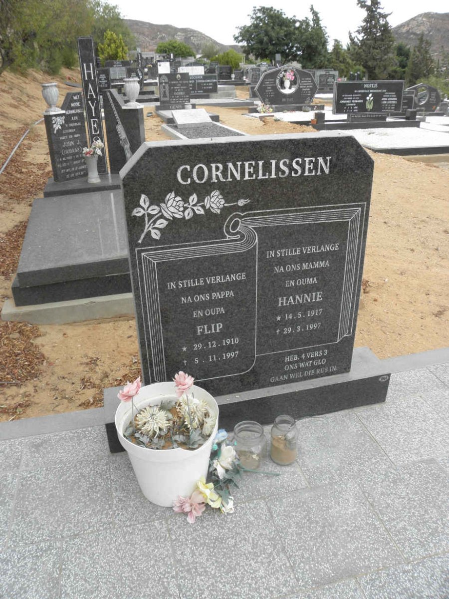 CORNELISSEN Flip 1910-1997 &amp; Hannie 1917-1997