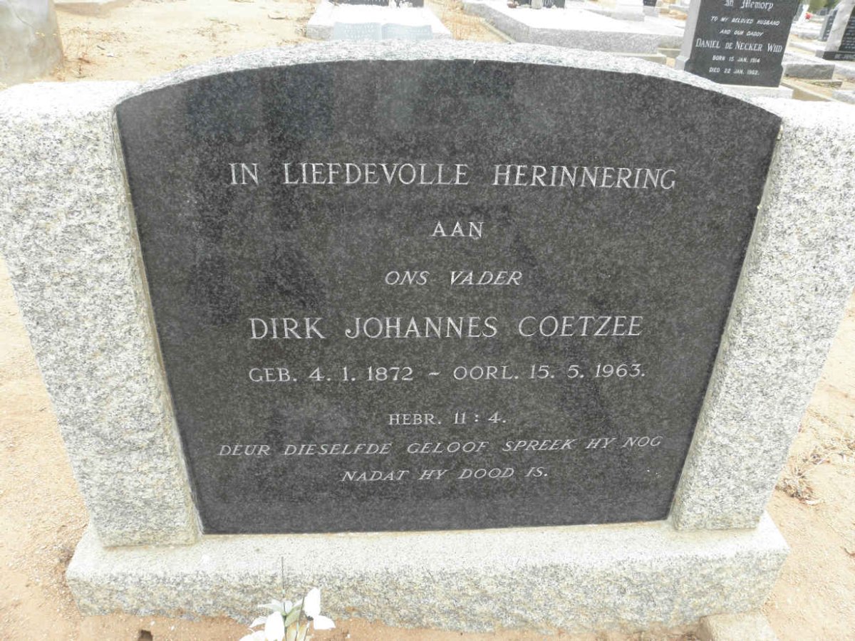 COETZEE Dirk Johannes 1872-1963