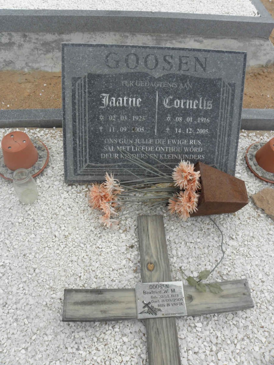 GOOSEN Cornelis 1916-2005 &amp; Taatjie 1925-2005