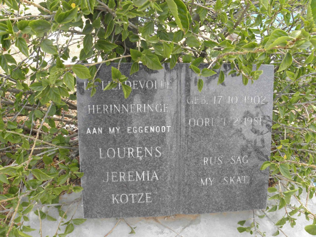 KOTZE Lourens Jeremia 1902-1981