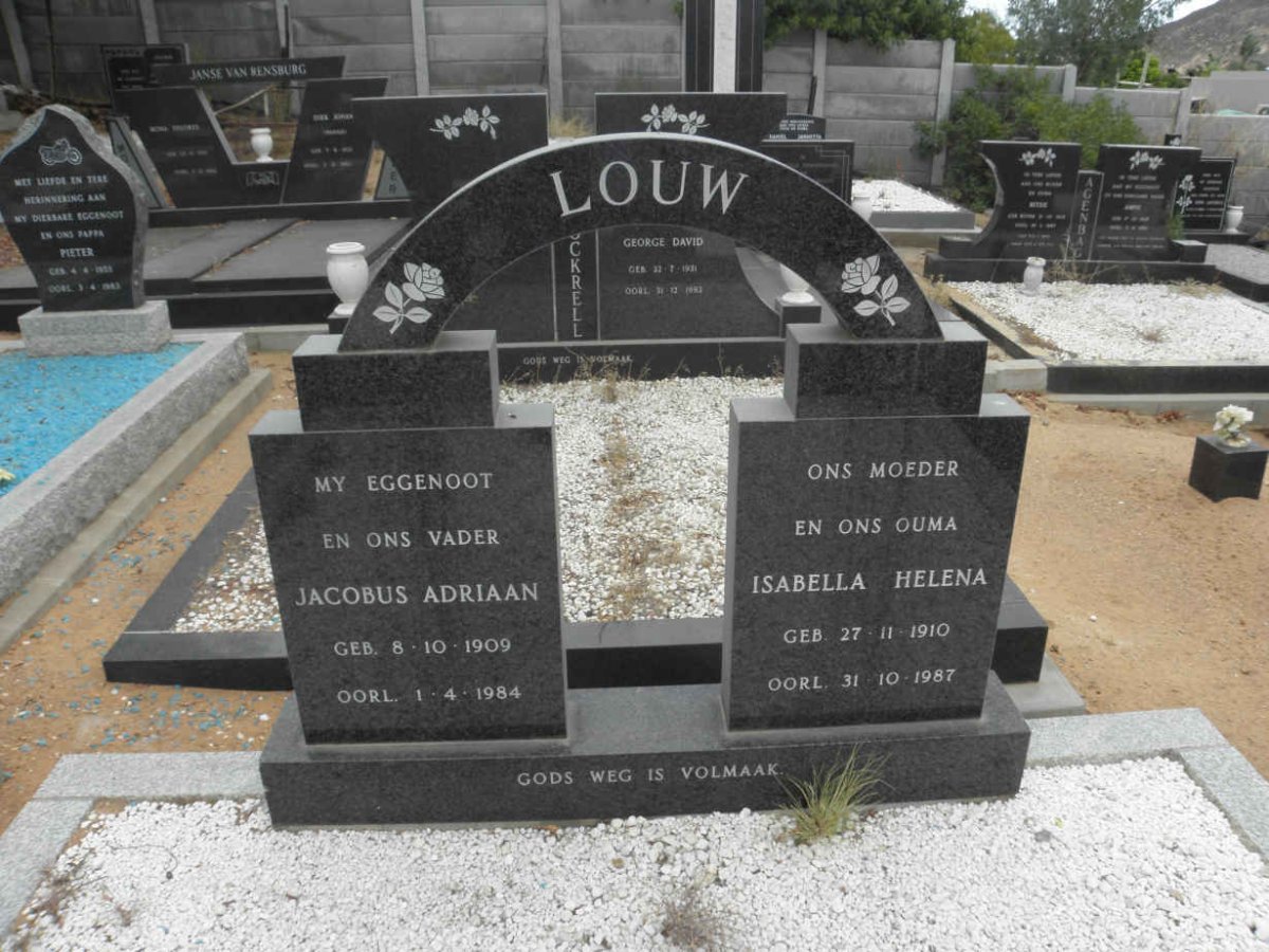 LOUW Jacobus Adriaan1909-1984 &amp; Isabella Helena 1910-1987