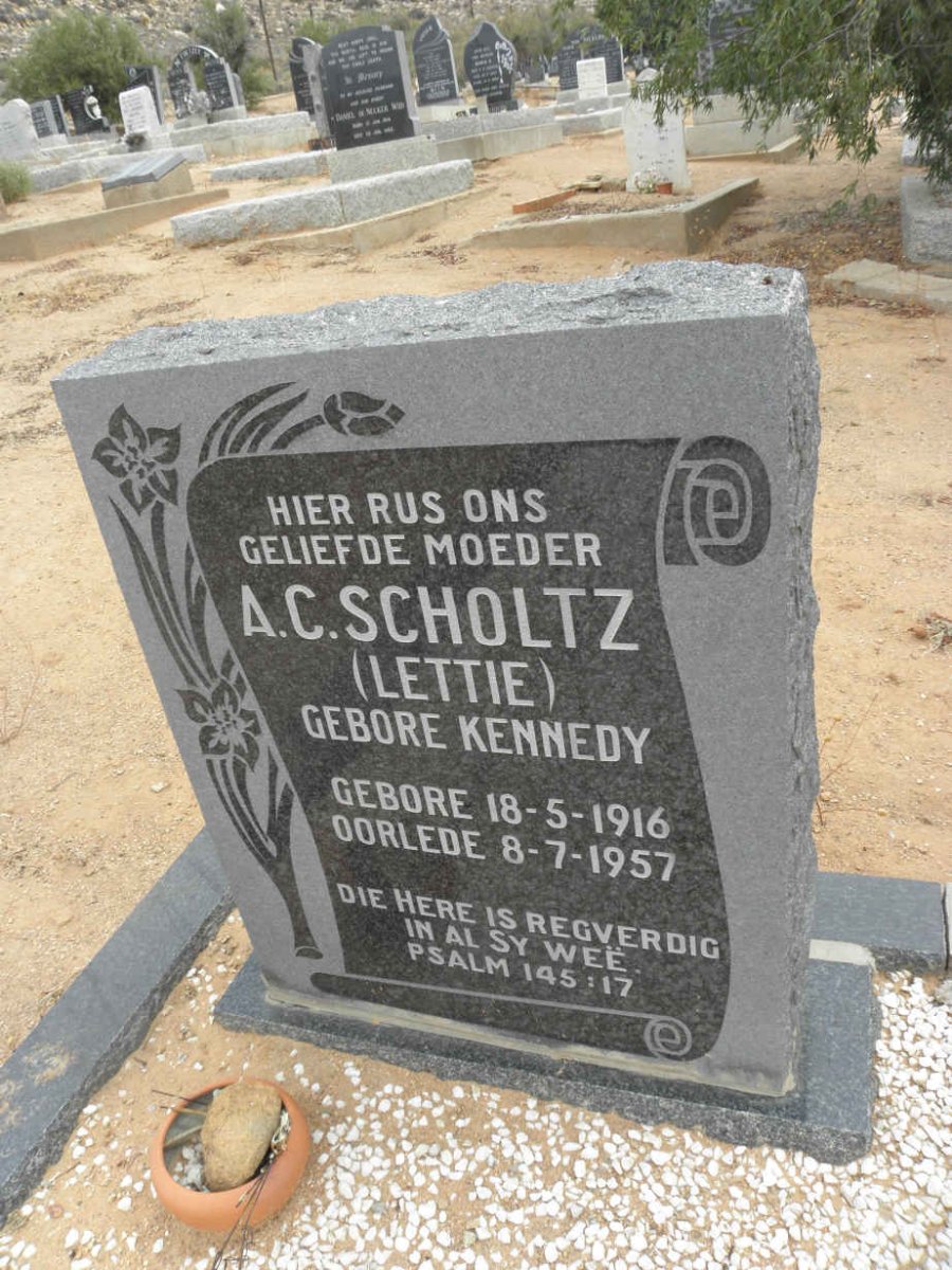 SCHOLTZ A.C. nee KENNEDY 1916-1957