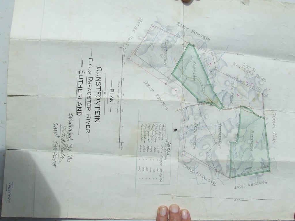 1. Surveyors plan of Gunsfontein, Sutherland, South Africa