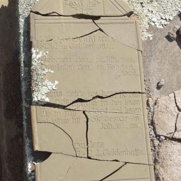 GELDENHUIJS Johanna Magdalena Sovia 188?-1902