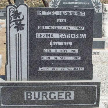 BURGER Gezina Catharina nee NEL 1901-1982