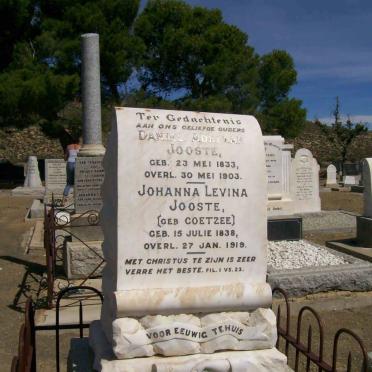 JOOSTE  Daniel Adriaan 1833-1903 &amp; Johanna Levina COETZEE 1838-1919