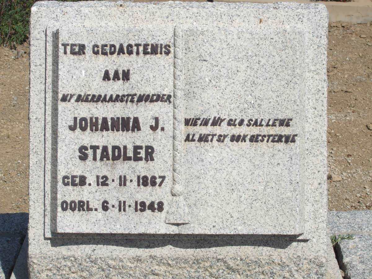 STADLER Johanna J. 1867-1948