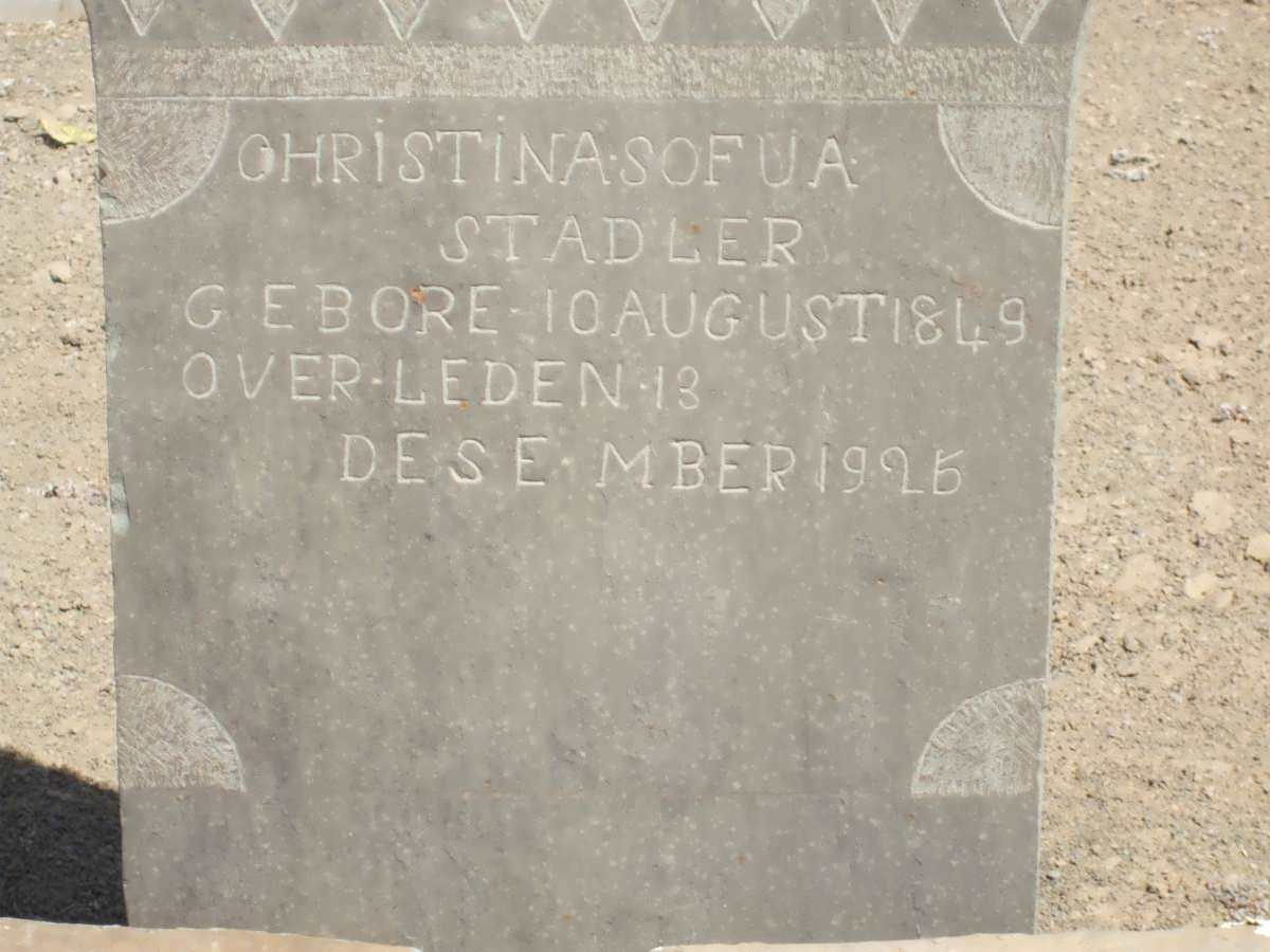 STADLER Christina Sofua 1849-1926