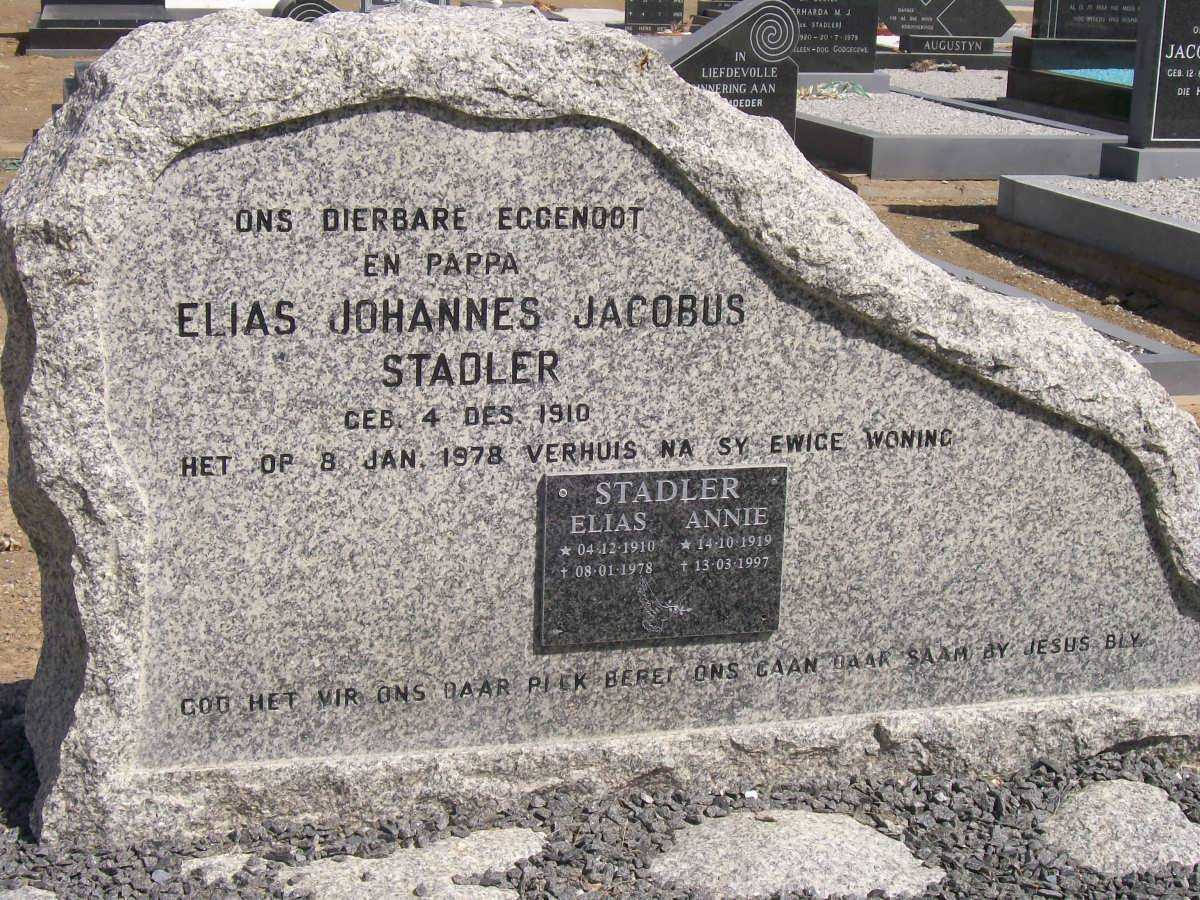 STADLER Elias Johannes Jacobus 1910-1978 :: STADLER Annie 1919-1997