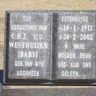WESTHUIZEN C.H.J., van der, formerly ESTERHUYSE, nee VAN WYK 1911-2002