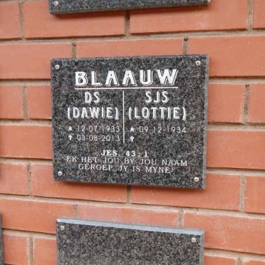 BLAAUW D.S. 1933-2013 &amp; S.J.S. 1934-