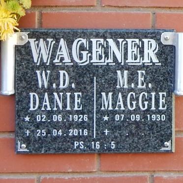 WAGENER W.D. 1926-2016 &amp; M.E. 1930-