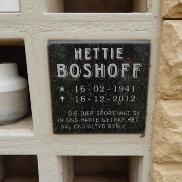 BOSHOFF Hettie 1941-2012