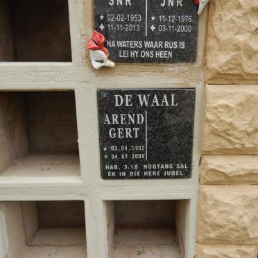 WAAL Arend Gert, de 1932-2009