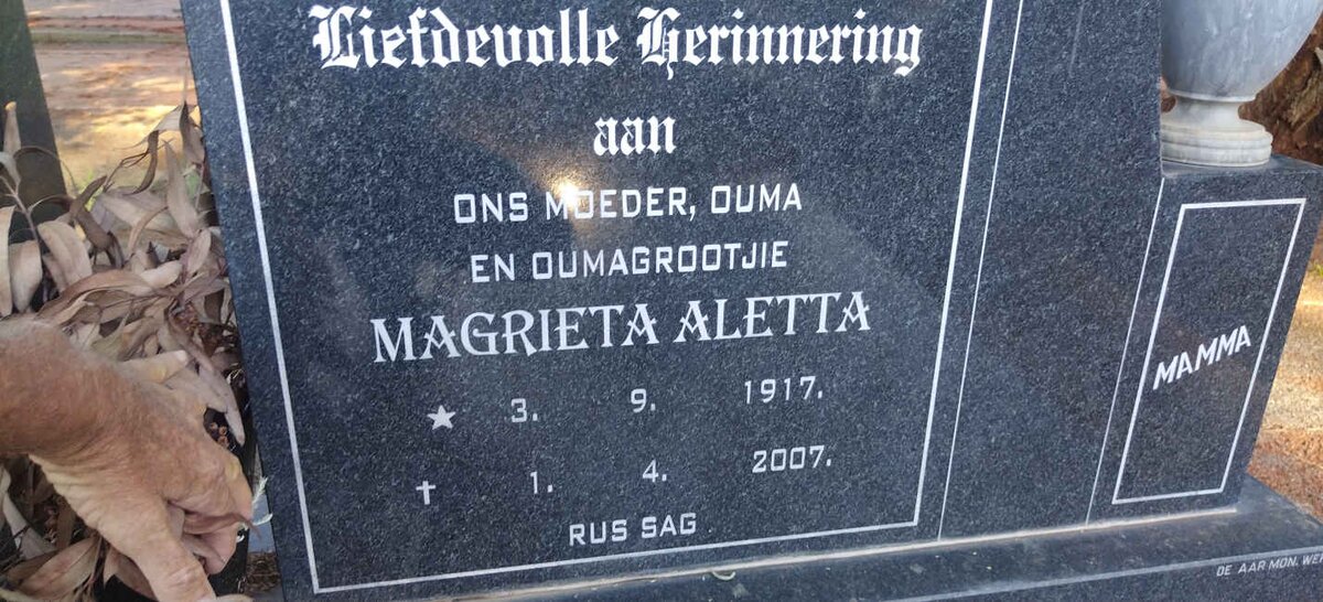 ? Magrieta Aletta 1917-2007