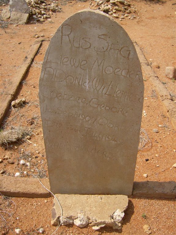 COETZEE ADonia Willemiena 1907-1949