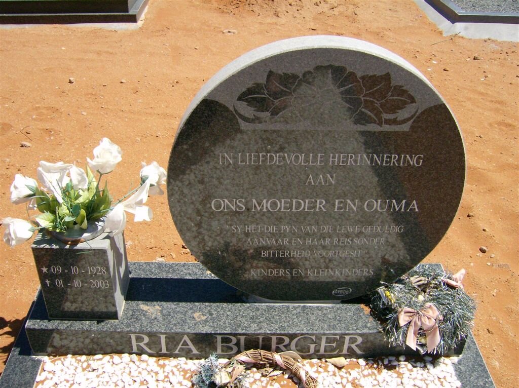 BURGER Ria 1928-2003