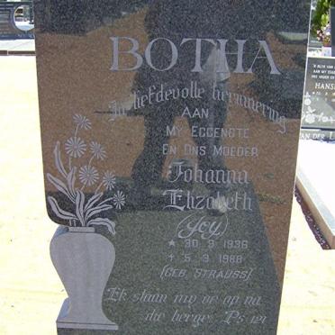 BOTHA Johanna Elizabeth nee STRAUSS 1936-1988
