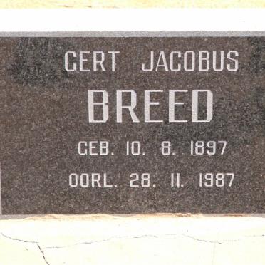 BREED Gert Jacobus 1897-1987