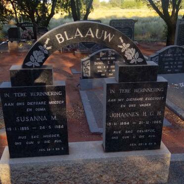BLAAUW Johannes H.G.H. 1894-1965 & Susanna M. 1895-1984