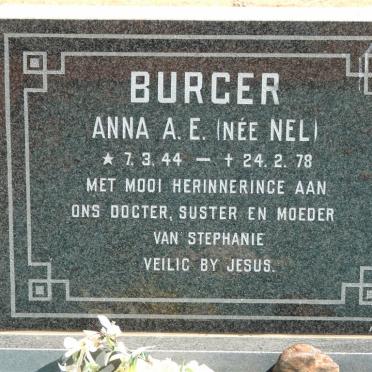 BURGER Anna A.E. nee NEL 1944-1978