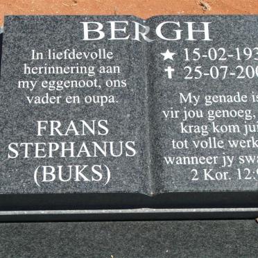 BERGH Frans Stephanus 1931-2002