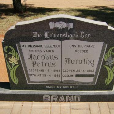BRAND Jacobus Petrus 1944-1992 &amp; Dorothy 1952-