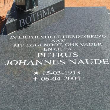 BOTHMA Petrus Johannes Naude 1913-2004 &amp; Johanna Elizabeth 1915-2013
