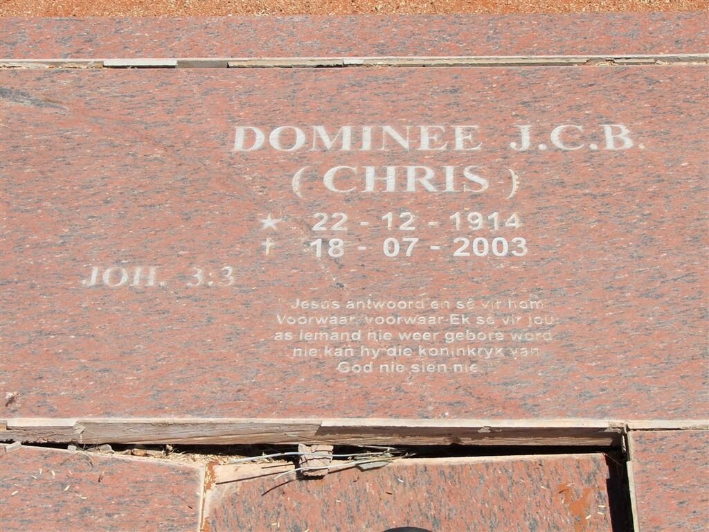 COETZER J.C.B. 1914-2003