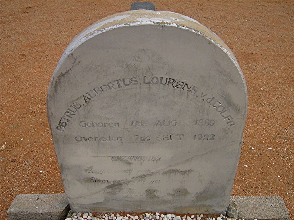 COLFF Petrus Albertus Lourens, v.d. 1889-1922