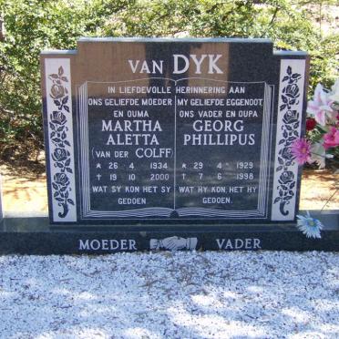 DYK Georg Phillipus, van 1929-1998 &amp; Martha Aletta VAN DER COLFF 1934-2000