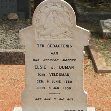 DOMAN Elsie J. nee VELDSMAN 1860-1950