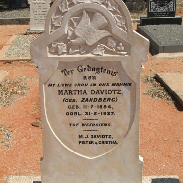 DAVIDTZ Martha nee ZANDBERG 1884-1927