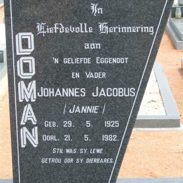 DOMAN Johannes Jacobus 1925-1982
