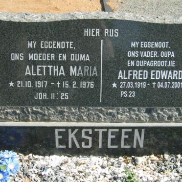 EKSTEEN Alfred Edward 1919-2001 &amp; Alettha Maria 1917-1976
