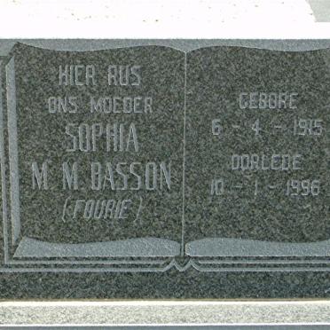 FOURIE Sophia M.M. nee BASSON 1915-1996