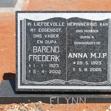 FLYNN Barend Frederik 1923-2002 &amp; Anna M.J.P. 1923-2005