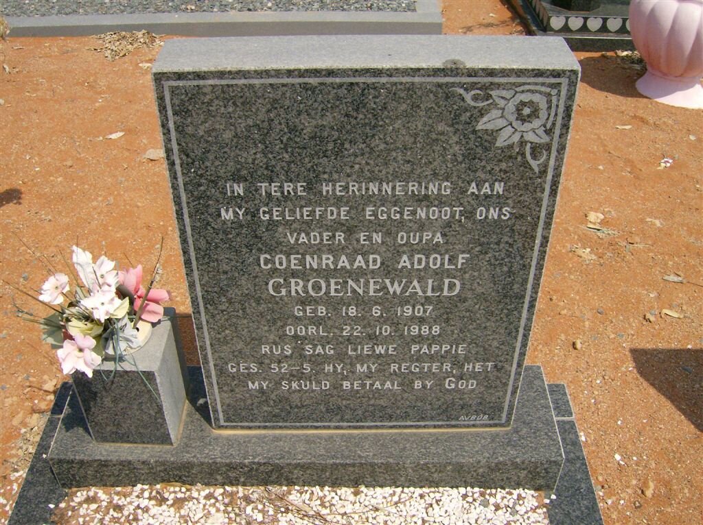 GROENEWALD Coenraad Adolf 1907-1988