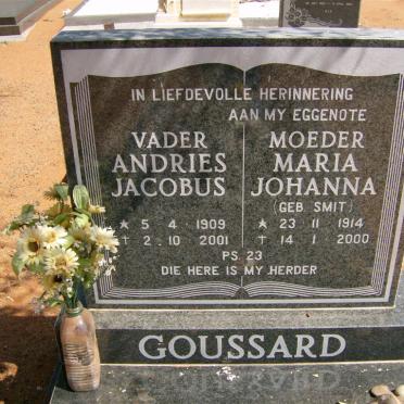 GOUSSARD Andries Jacobus 1909-2001 &amp; Maria Johanna SMIT 1914-2000