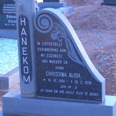 HANEKOM Christina Alida nee VAN ROOYEN 1901-1978