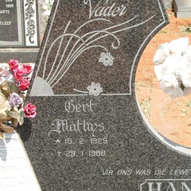 HANEKOM Gert Mathys 1929-1988 &amp; Johanna Catharina 1938-