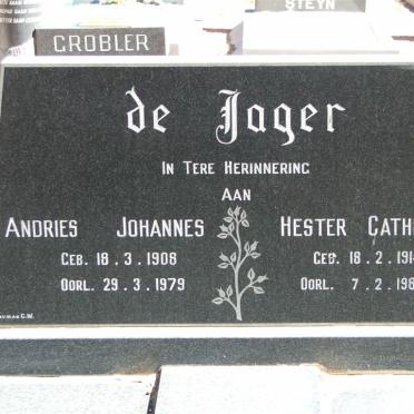 JAGER Andries Johannes, de 1908-1979 &amp; Hester Catherina 1914-1987