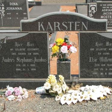 KARSTEN Andries Stephanus Jacobus 1905-1988 &amp; Elsie Wilhelmina VAN TAAK 1920-2005