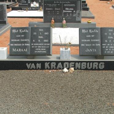 KRADENBURG Janta, van 1909-1989 &amp; Maraai 1913-1983