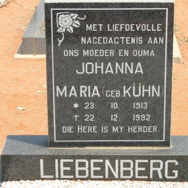 LIEBENBERG Johanna Maria nee KÜHN 1913-1992