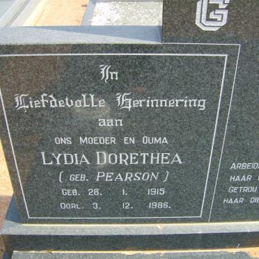 LIEBENBERG Lydia Dorethea nee PEARSON 1915-1986