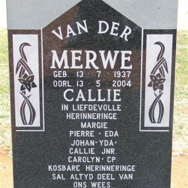MERWE Callie, van der 1937-2004