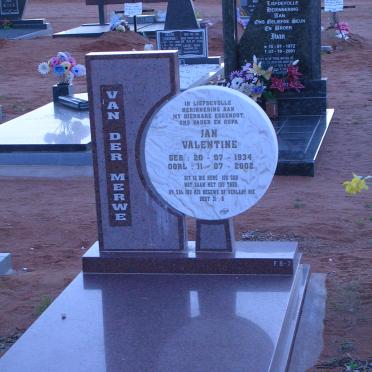 MERWE Jan Valentine, van der 1934-2002